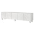 200cm TV Unit – Marble Effect, Soft‑Close Cabinets, Rubber Wood Legs, White