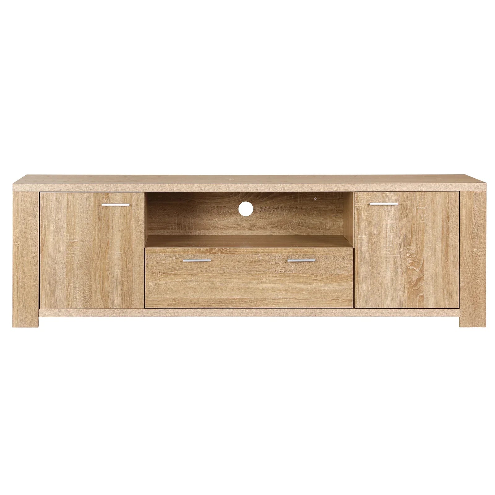 180cm TV Unit Entertainment Unit Storage Drawer Cabinet Pine