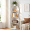 Artiss 5‑Tier Corner Bookshelf – S‑Shaped Display Storage Rack White 178cm