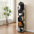 5 Tiers Bookshelf Swivel Bookcase Display Shelves Stand Round Black