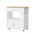 Kitchen Island Trolley Rolling Cart with Storage White & Pine