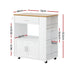Kitchen Island Trolley Rolling Cart with Storage White & Pine