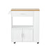 Kitchen Island Trolley Rolling Cart with Storage White & Pine