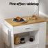 Kitchen Island Trolley Rolling Cart with Storage White & Pine