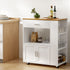 Kitchen Island Trolley Rolling Cart with Storage White & Pine
