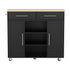 Artiss Kitchen Island Trolley Rolling Serving Cart Storage Drawer Cabinet 100cm Black
