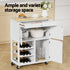 Artiss Kitchen Island Trolley Rolling Serving Cart Storage Cart Drawer Cupboard