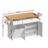 Mobile Kitchen Island – Drop Leaf, Power Outlets, Storage Cabinets, 150×70×90cm