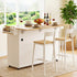 Mobile Kitchen Island – Drop Leaf, Power Outlets, Storage Cabinets, 150×70×90cm