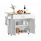 Mobile Kitchen Island – Drop Leaf, Storage Cabinet, 90×68×90cm, White/Oak