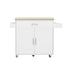 Mobile Kitchen Island – Drop Leaf, Storage Cabinet, 90×68×90cm, White/Oak