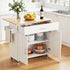 Mobile Kitchen Island – Drop Leaf, Storage Cabinet, 90×68×90cm, White/Oak