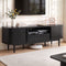 Artiss 160cm TV Unit Storage Drawer Curved Edge Sliding Fluted Style Door Black