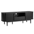 Artiss 160cm TV Unit Storage Drawer Curved Edge Sliding Fluted Style Door Black