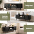 Artiss 160cm TV Unit Storage Drawer Curved Edge Sliding Fluted Style Door Black