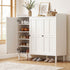 8‑Tier Shoe Cabinet – 112×35×100cm, Adjustable Shelves, 30‑Pair Storage, White