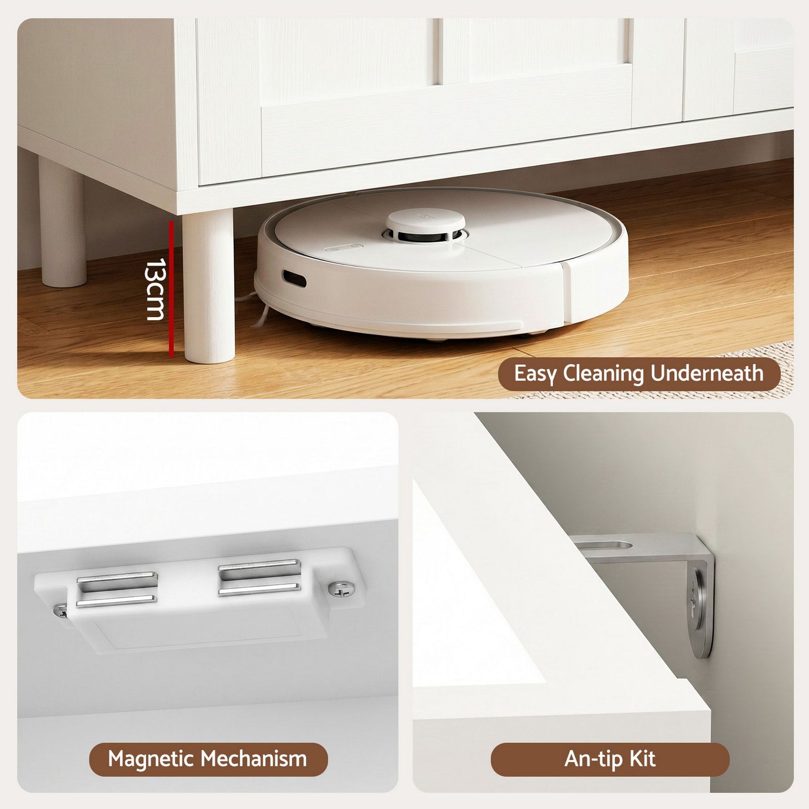 8‑Tier Shoe Cabinet – 112×35×100cm, Adjustable Shelves, 30‑Pair Storage, White