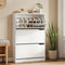 Shoe Rack Cabinet 24 Pairs Adjustable Shelf White