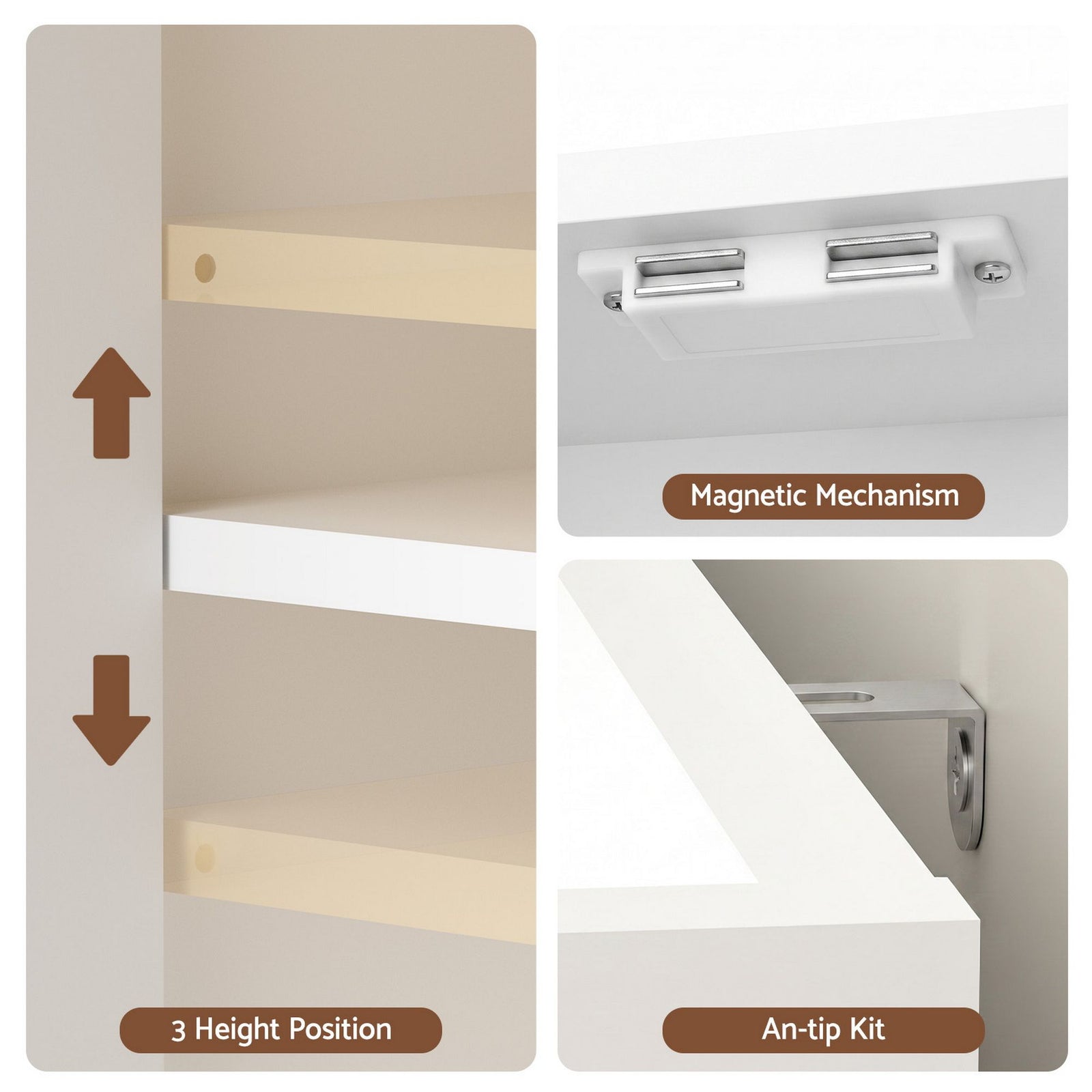 6‑Tier Shoe Cabinet – Adjustable Shelves, 24‑Pair Storage, White