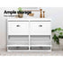 Artiss Shoe Cabinet & Bench Set White – Flip Drawers, 6 Compartments, 105cm