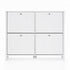 Artiss Shoe Cabinet 4 Flip Drawers Fluted Front Adjustable Shelves 110cm White