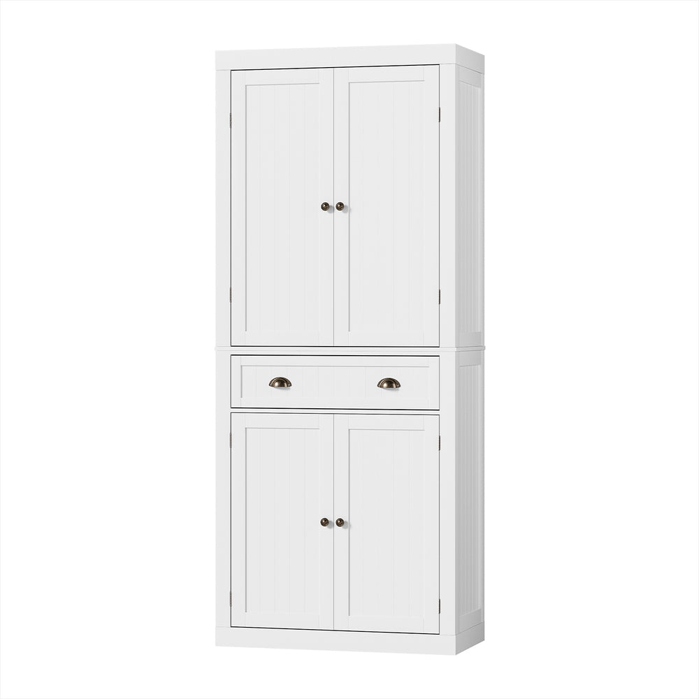 Buffet Sideboard Cabinet White 6 Tier Storage Cupboard with Drawer