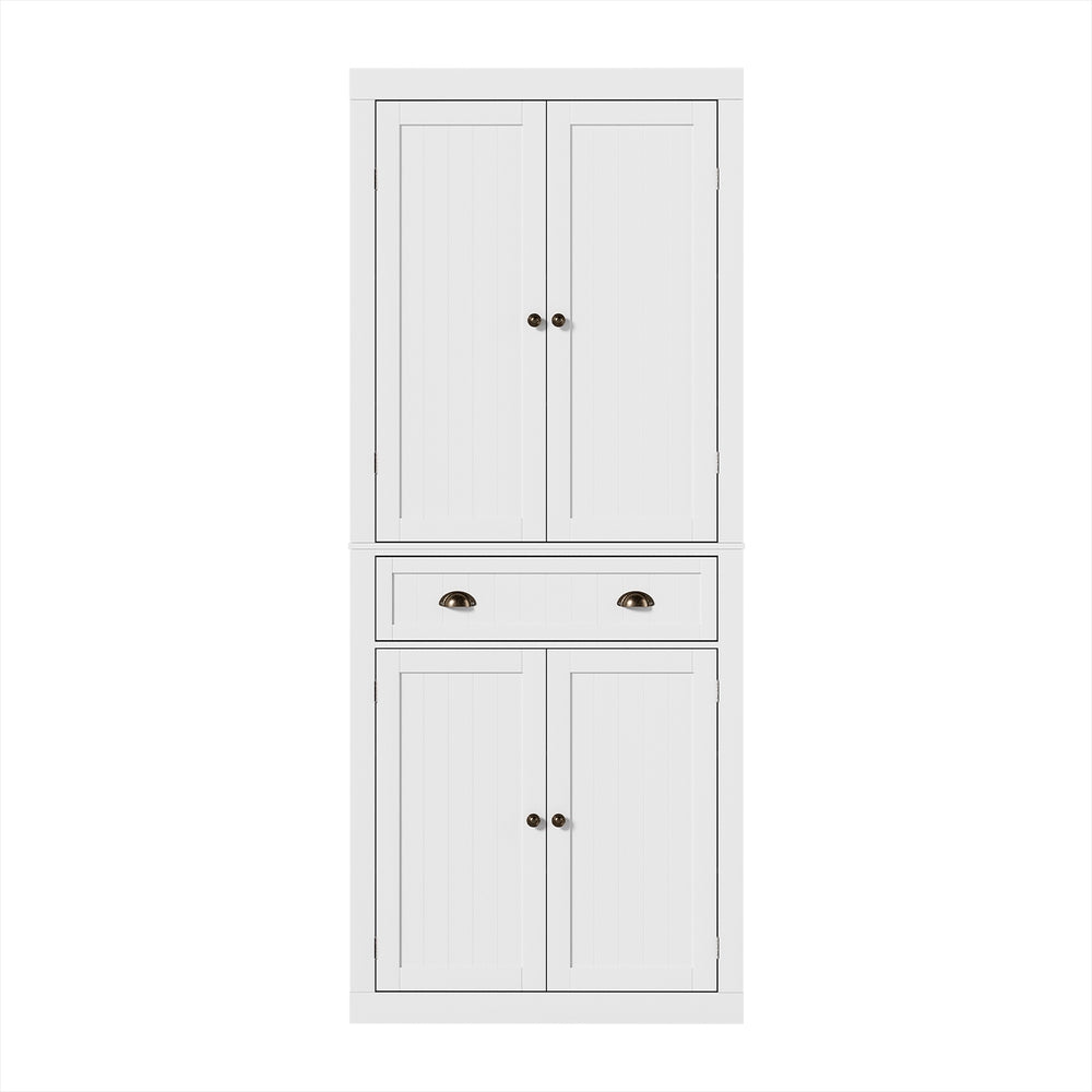 Buffet Sideboard Cabinet White 6 Tier Storage Cupboard with Drawer