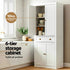 Buffet Sideboard Cabinet White 6 Tier Storage Cupboard with Drawer