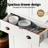 Buffet Sideboard Cabinet White 6 Tier Storage Cupboard with Drawer