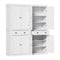 2x Buffet Sideboard Cabinet 6-Tier Storage Pantry Cupboard Drawer White