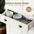 2x Buffet Sideboard Cabinet 6-Tier Storage Pantry Cupboard Drawer White