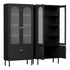 2x Buffet Sideboard Cabinet Pantry 5-Tier Storage Cupboard Fluted Black