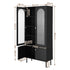 2x Buffet Sideboard Cabinet Pantry 5-Tier Storage Cupboard Fluted Black