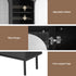 2x Buffet Sideboard Cabinet Pantry 5-Tier Storage Cupboard Fluted Black