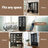 2x Buffet Sideboard Cabinet Pantry 5-Tier Storage Cupboard Fluted Black