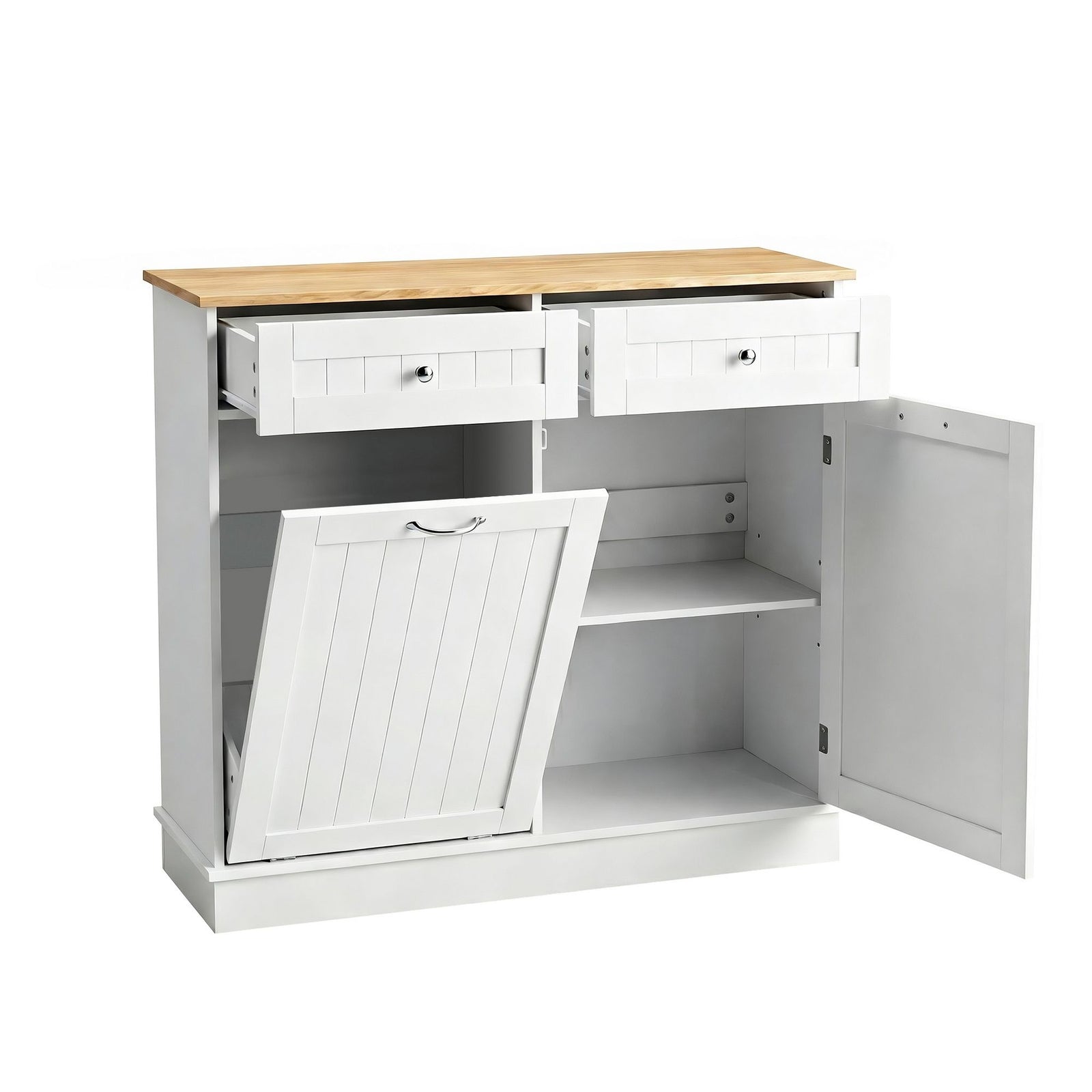 Kitchen Buffet Station – Tilt‑Out 54L Bin, Drawers, Adjustable Cabinet, 100cm