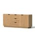 Buffet Sideboard Cabinet Storage Kitchen Cupboard Drawers Round Edge Oak
