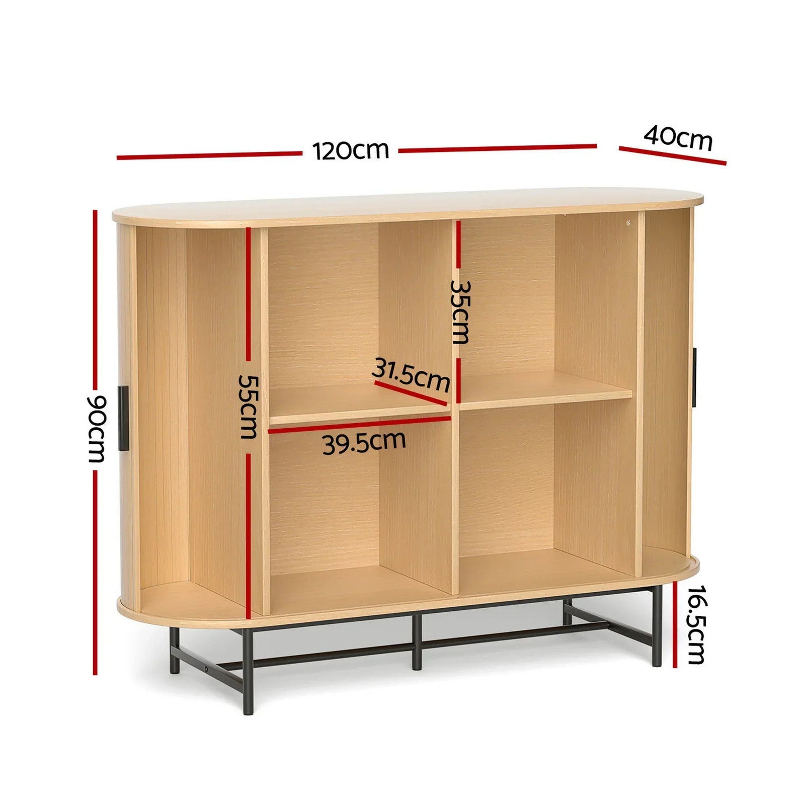 Artiss Buffet Sideboard Cupboard Cabinet Sliding Doors Pantry Storage Oak PIIA