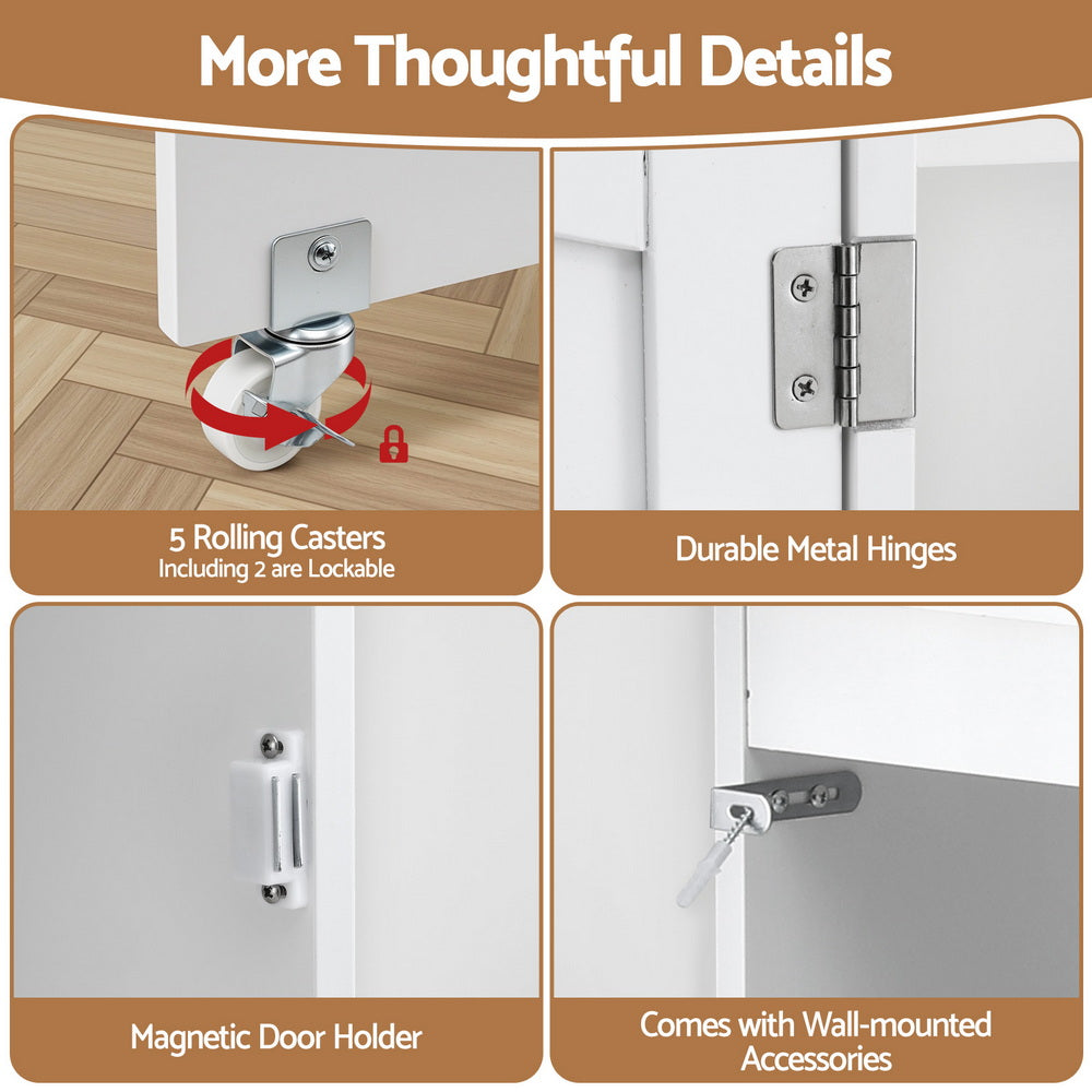 Folding Sewing Table Sewing Machine Desk Multi-functional Rolling Work Table Craft Station