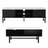 TV Unit & Coffee Table Set Storage Shelf Black