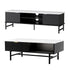 TV Unit & Coffee Table Set Storage Shelf Black