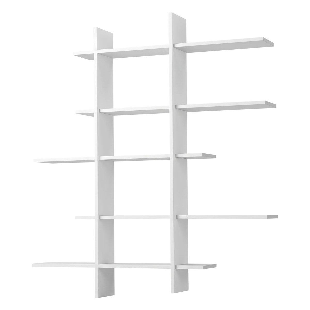 Artiss 15-Section Floating Wall Shelf, White, 116x18x129cm E1 PB Board