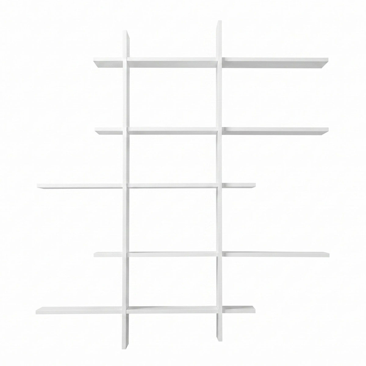 Artiss 15-Section Floating Wall Shelf, White, 116x18x129cm E1 PB Board
