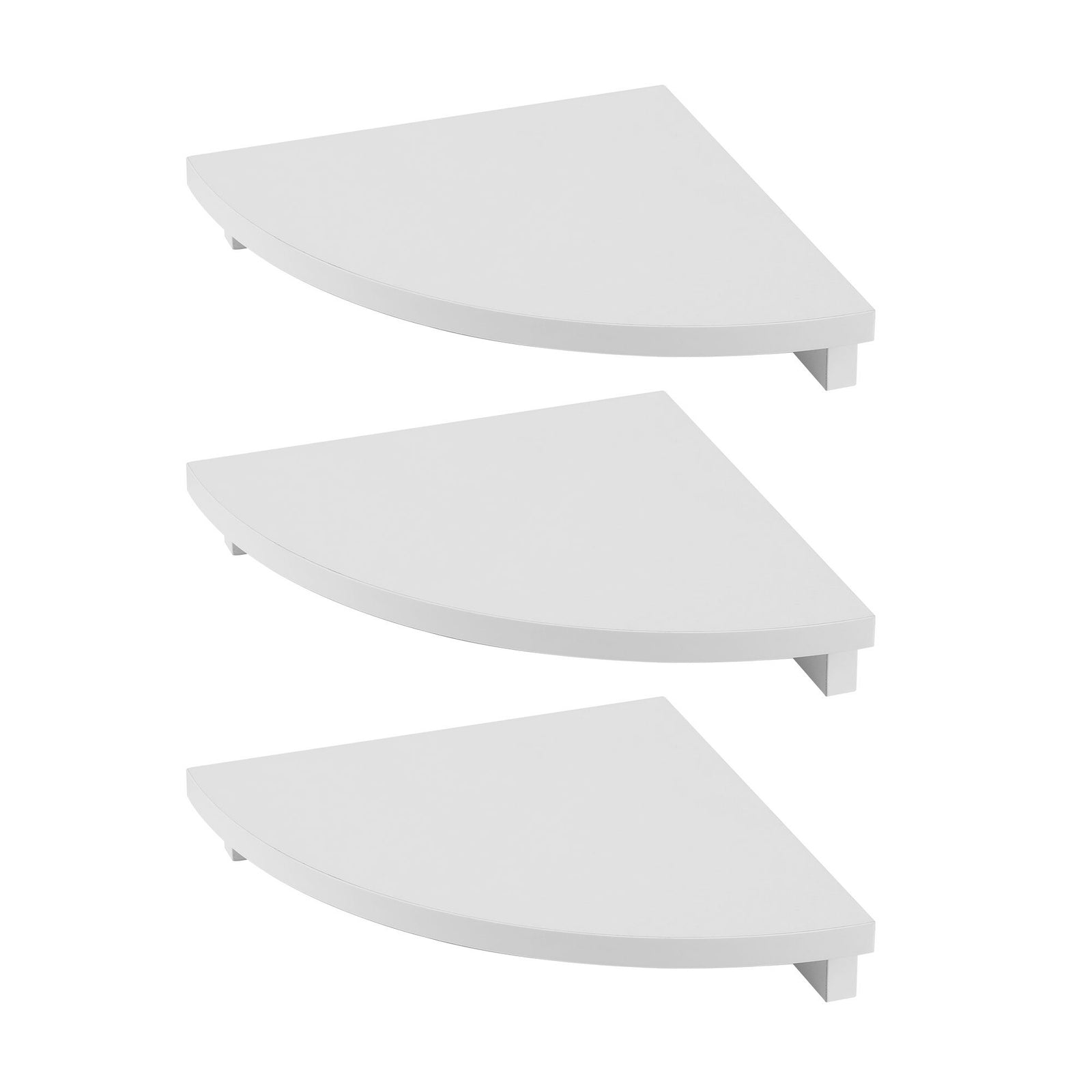 Artiss 3× Corner Floating Wall Shelves – 25cm Wall‑Mounted Display Rack White