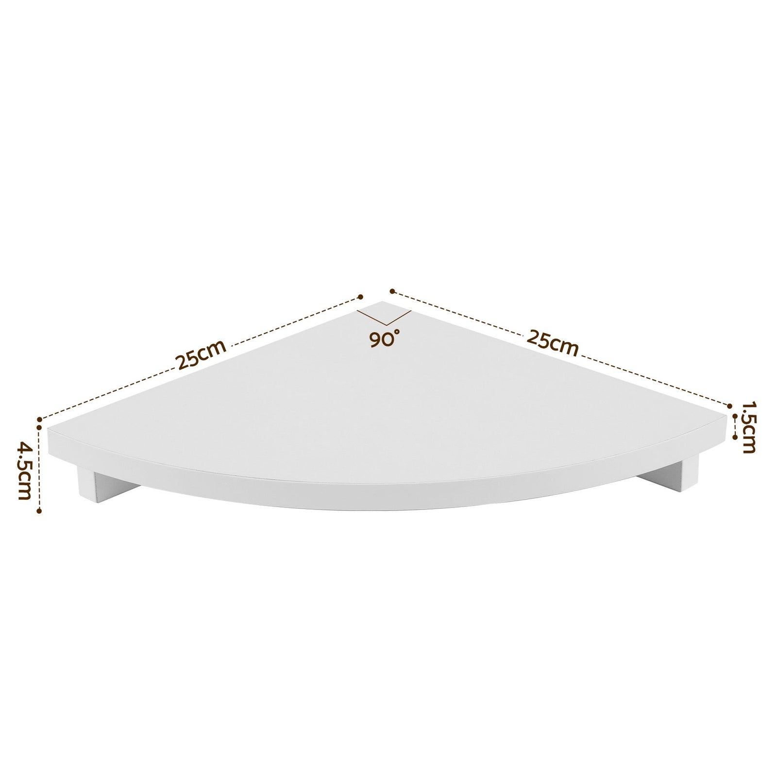 Artiss 4× Corner Floating Wall Shelves – 25cm Wall‑Mounted Display Rack White