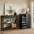 2‑Piece Entryway Set – Console Table w/ Charging & Shoe Cabinet, Black