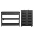 2‑Piece Entryway Set – Console Table w/ Charging & Shoe Cabinet, Black