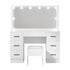 Dressing Table Set Stool 10 Led Bulbs White Debbie