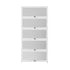 5-Tier Display Cabinet Storage Bookshelf Clear Shelf White