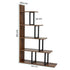 Artiss 5‑Tier Ladder Bookshelf – L‑Shaped Display Rack, Metal Frame, Black/Walnut